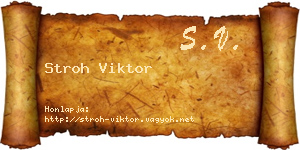 Stroh Viktor névjegykártya
